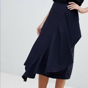 Navy Blue Midi Skirt